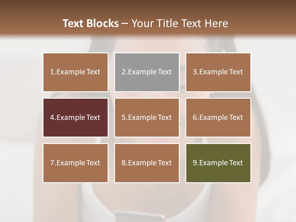 A Woman Laying In Bed Looking At Her Cell Phone PowerPoint Template