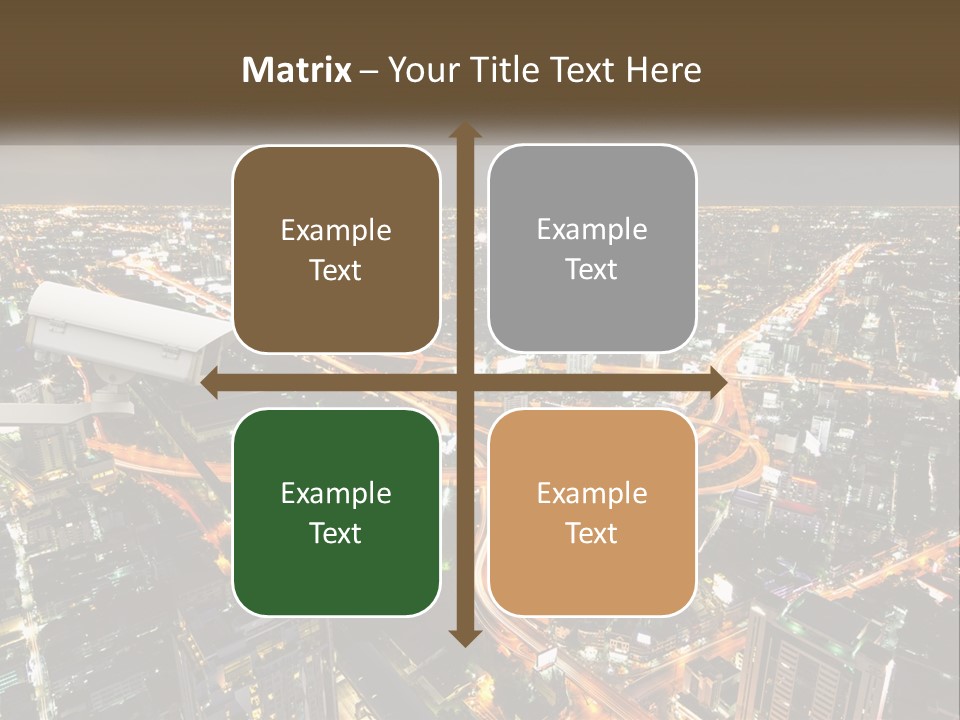 An Aerial View Of A City At Night PowerPoint Template