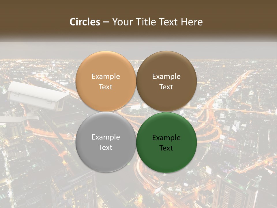 An Aerial View Of A City At Night PowerPoint Template