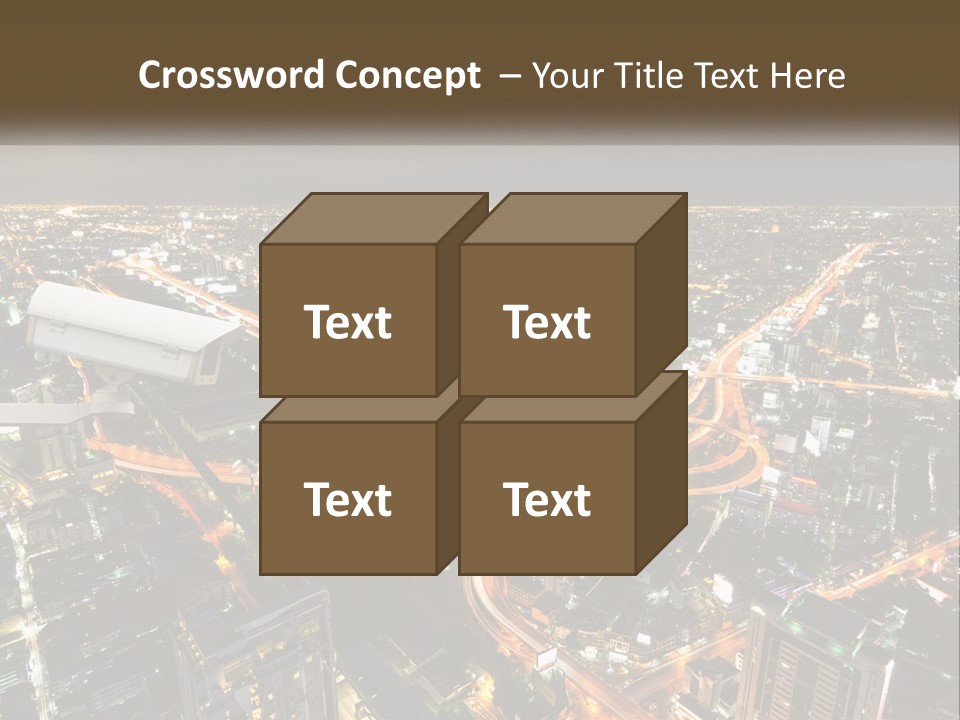 An Aerial View Of A City At Night PowerPoint Template