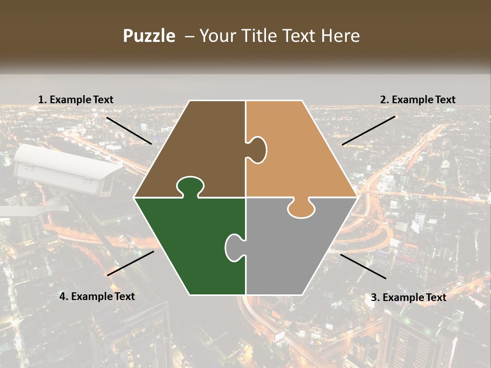 An Aerial View Of A City At Night PowerPoint Template