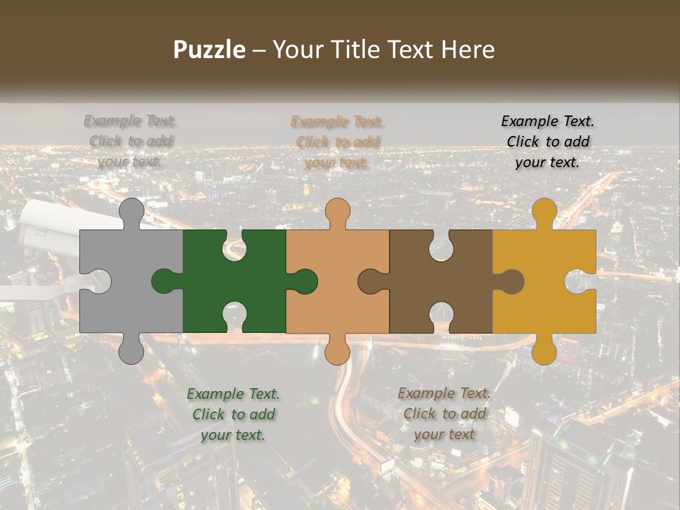 An Aerial View Of A City At Night PowerPoint Template