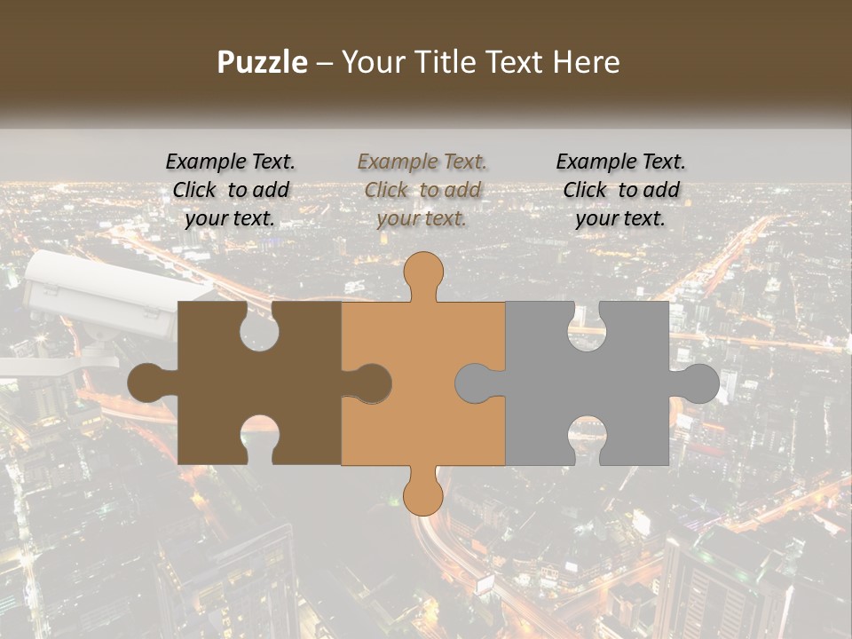 An Aerial View Of A City At Night PowerPoint Template