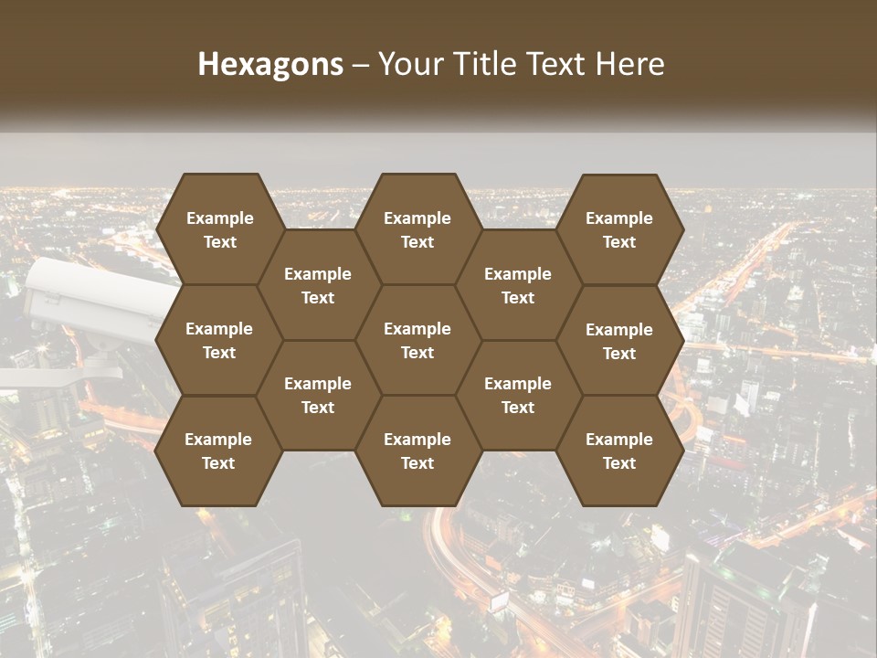 An Aerial View Of A City At Night PowerPoint Template