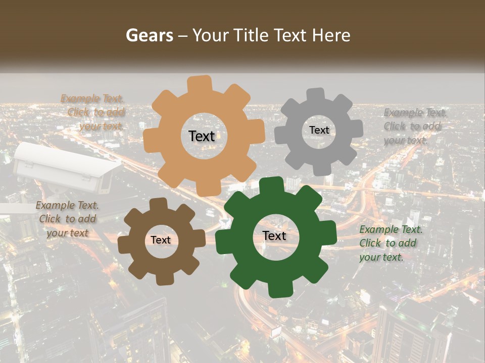 An Aerial View Of A City At Night PowerPoint Template