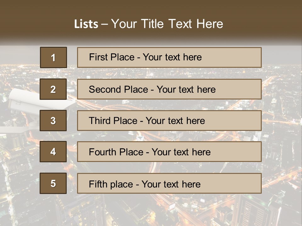 An Aerial View Of A City At Night PowerPoint Template