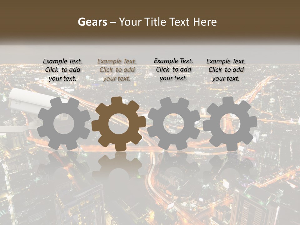 An Aerial View Of A City At Night PowerPoint Template