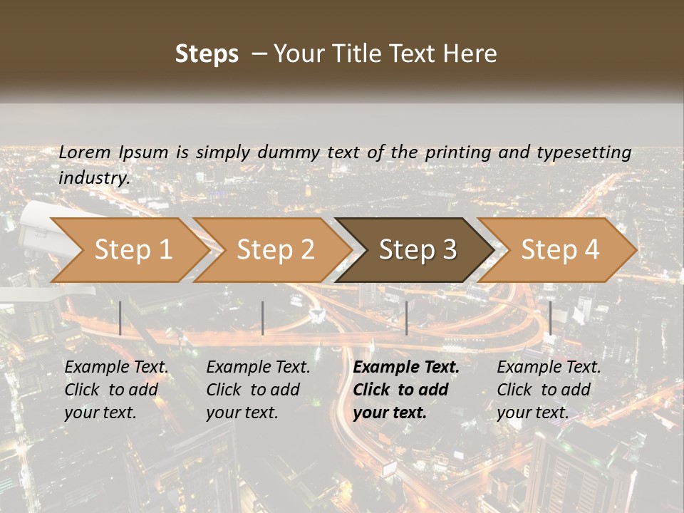 An Aerial View Of A City At Night PowerPoint Template