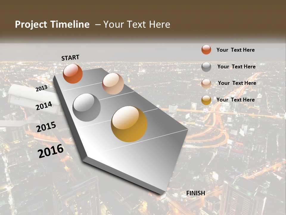 An Aerial View Of A City At Night PowerPoint Template