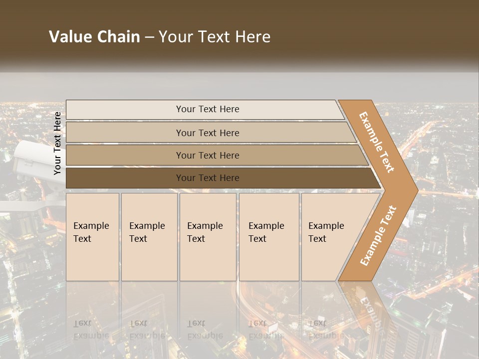 An Aerial View Of A City At Night PowerPoint Template