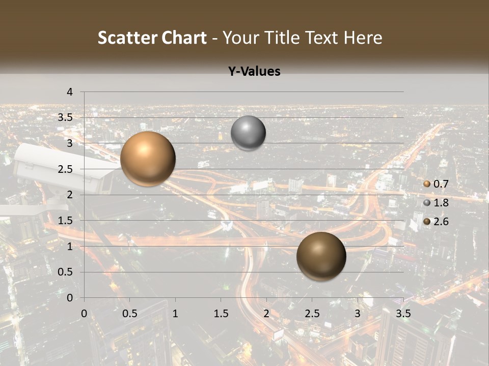 An Aerial View Of A City At Night PowerPoint Template