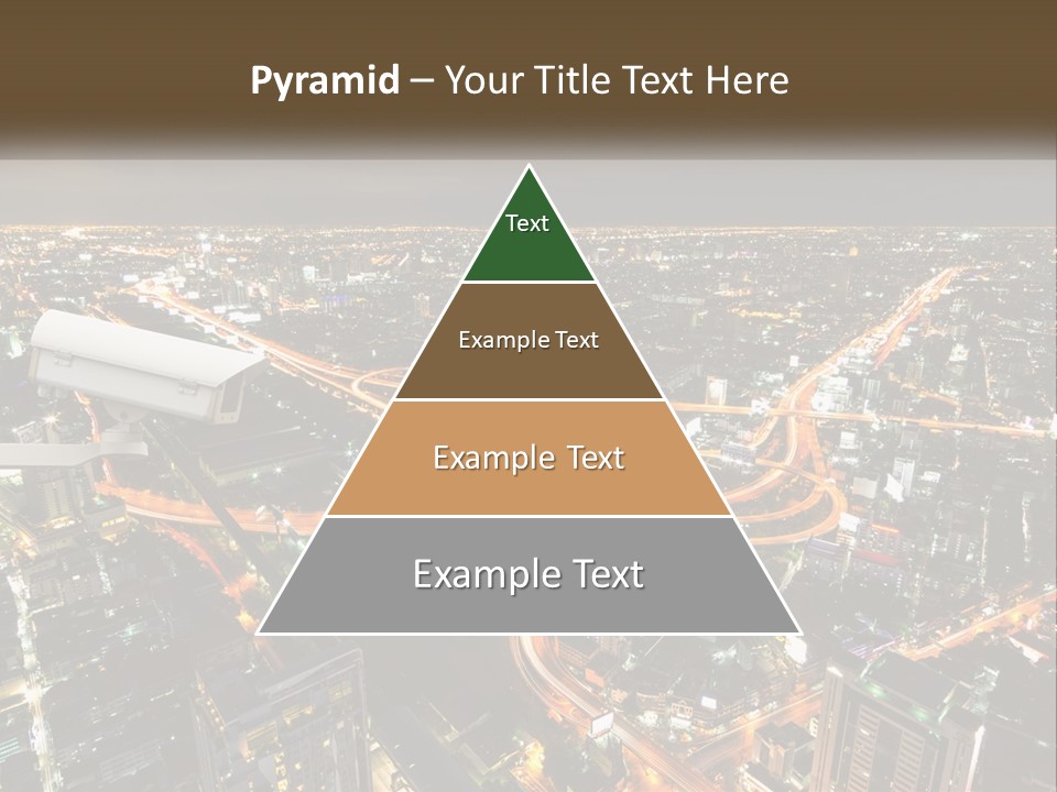 An Aerial View Of A City At Night PowerPoint Template
