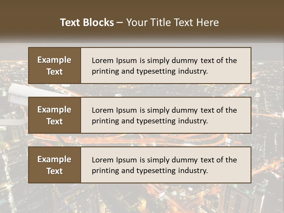 An Aerial View Of A City At Night PowerPoint Template