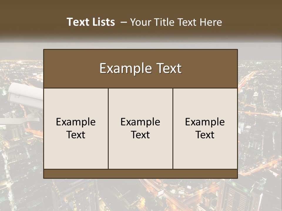 An Aerial View Of A City At Night PowerPoint Template