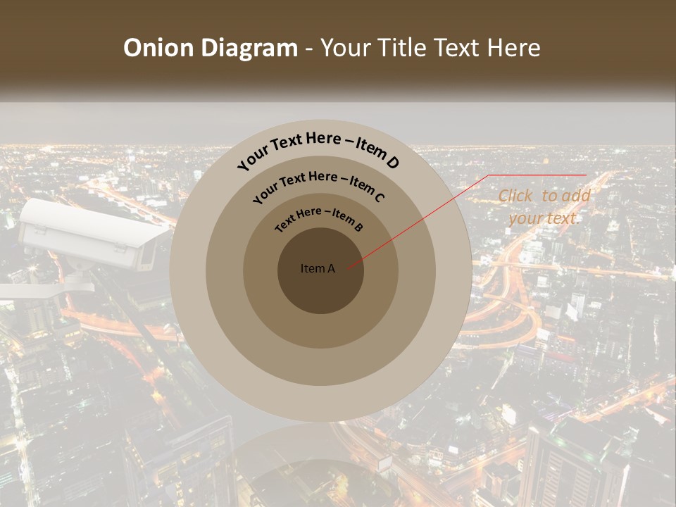 An Aerial View Of A City At Night PowerPoint Template