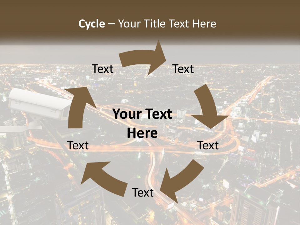An Aerial View Of A City At Night PowerPoint Template