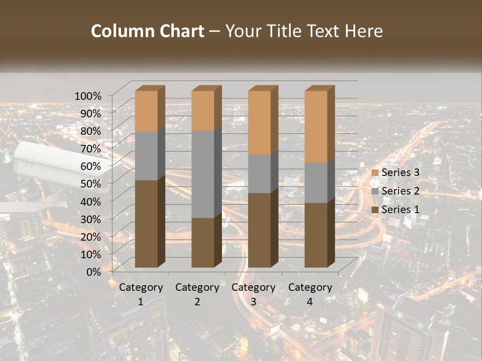 An Aerial View Of A City At Night PowerPoint Template