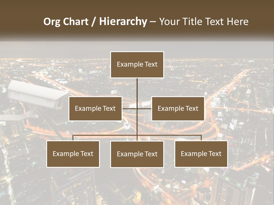 An Aerial View Of A City At Night PowerPoint Template