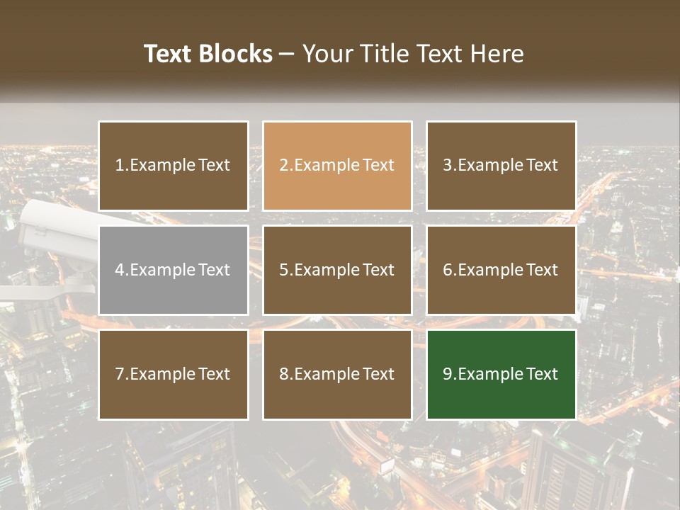 An Aerial View Of A City At Night PowerPoint Template