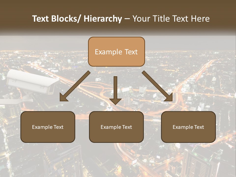 An Aerial View Of A City At Night PowerPoint Template