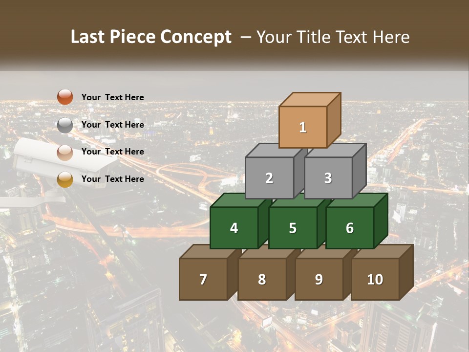 An Aerial View Of A City At Night PowerPoint Template