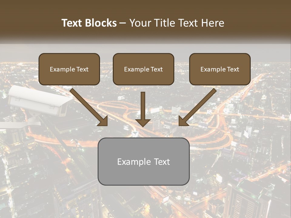 An Aerial View Of A City At Night PowerPoint Template