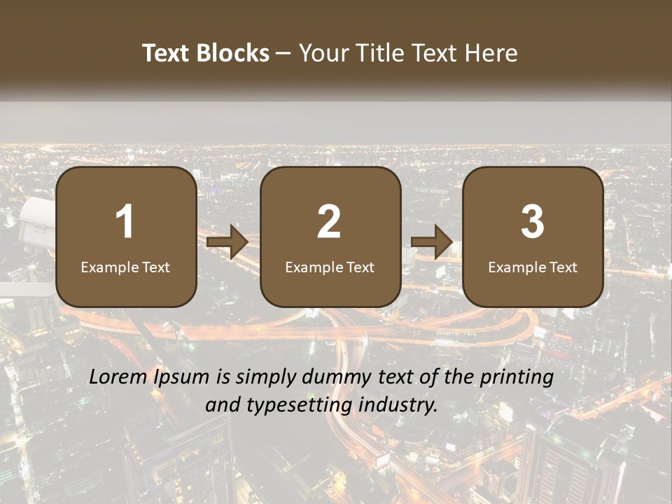 An Aerial View Of A City At Night PowerPoint Template