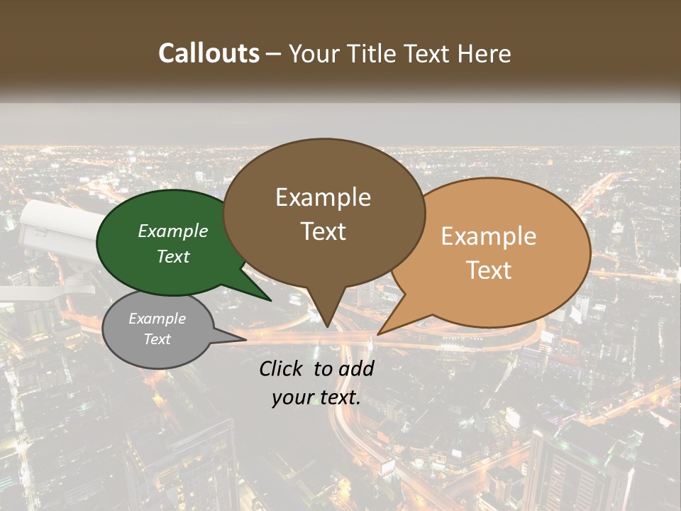 An Aerial View Of A City At Night PowerPoint Template