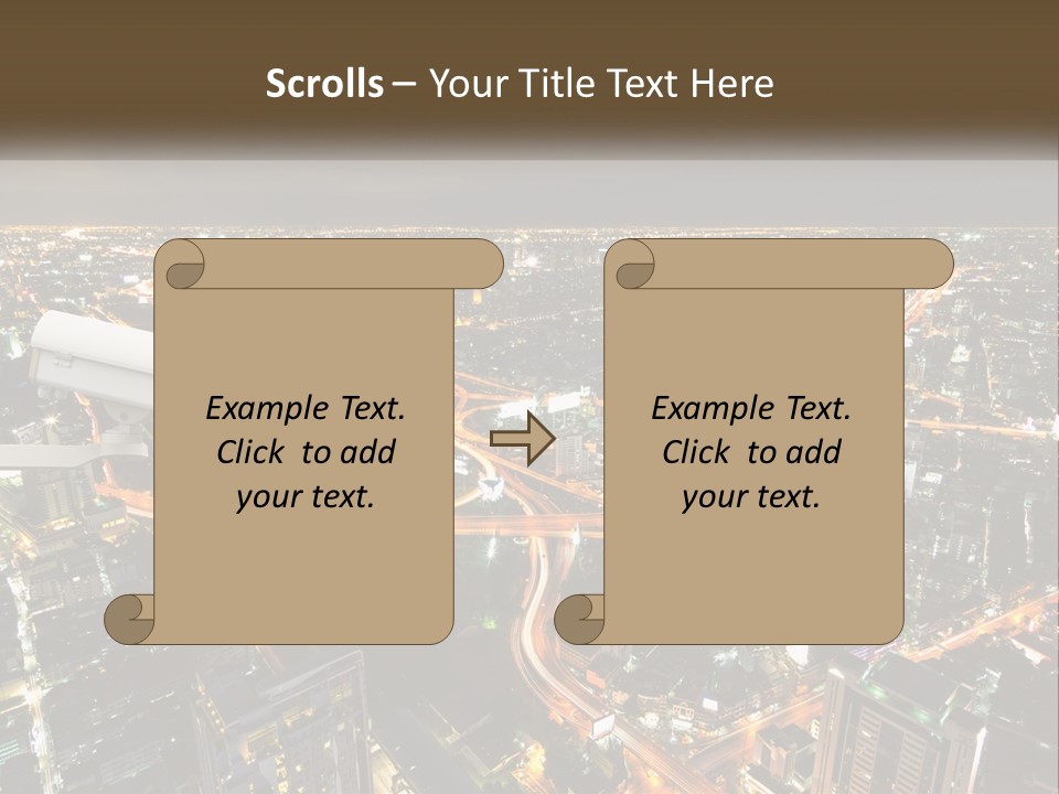 An Aerial View Of A City At Night PowerPoint Template