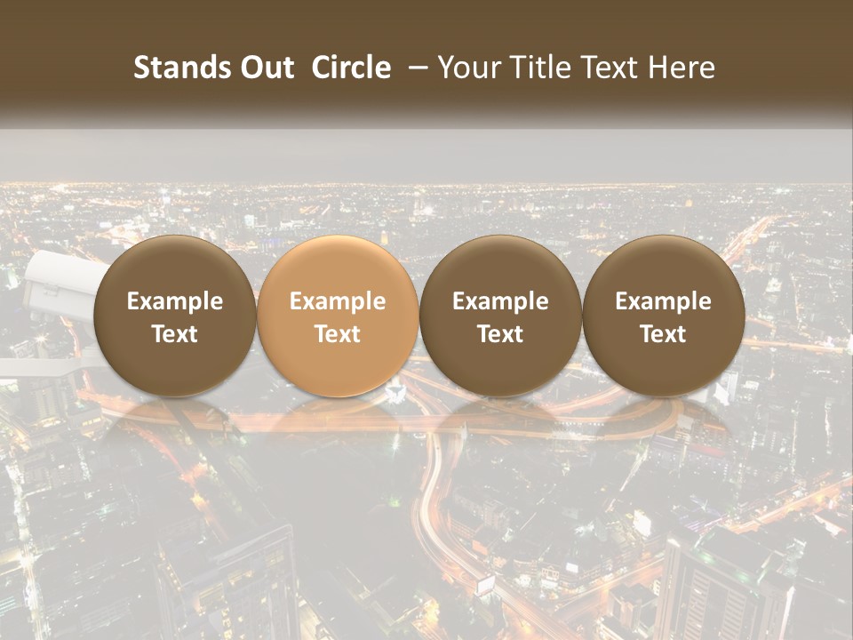 An Aerial View Of A City At Night PowerPoint Template
