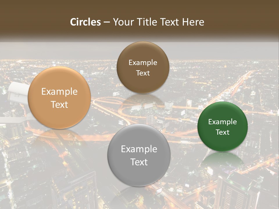 An Aerial View Of A City At Night PowerPoint Template