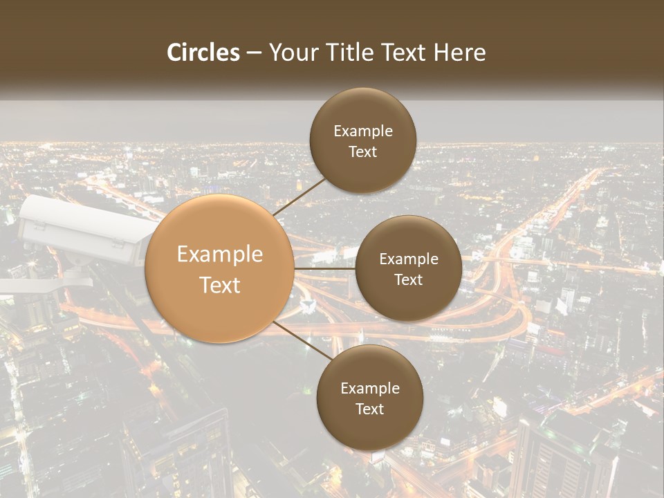 An Aerial View Of A City At Night PowerPoint Template
