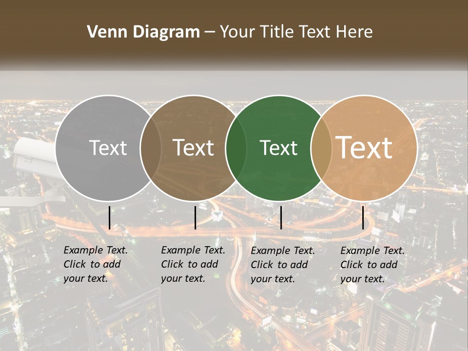 An Aerial View Of A City At Night PowerPoint Template