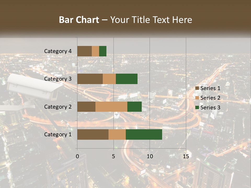 An Aerial View Of A City At Night PowerPoint Template