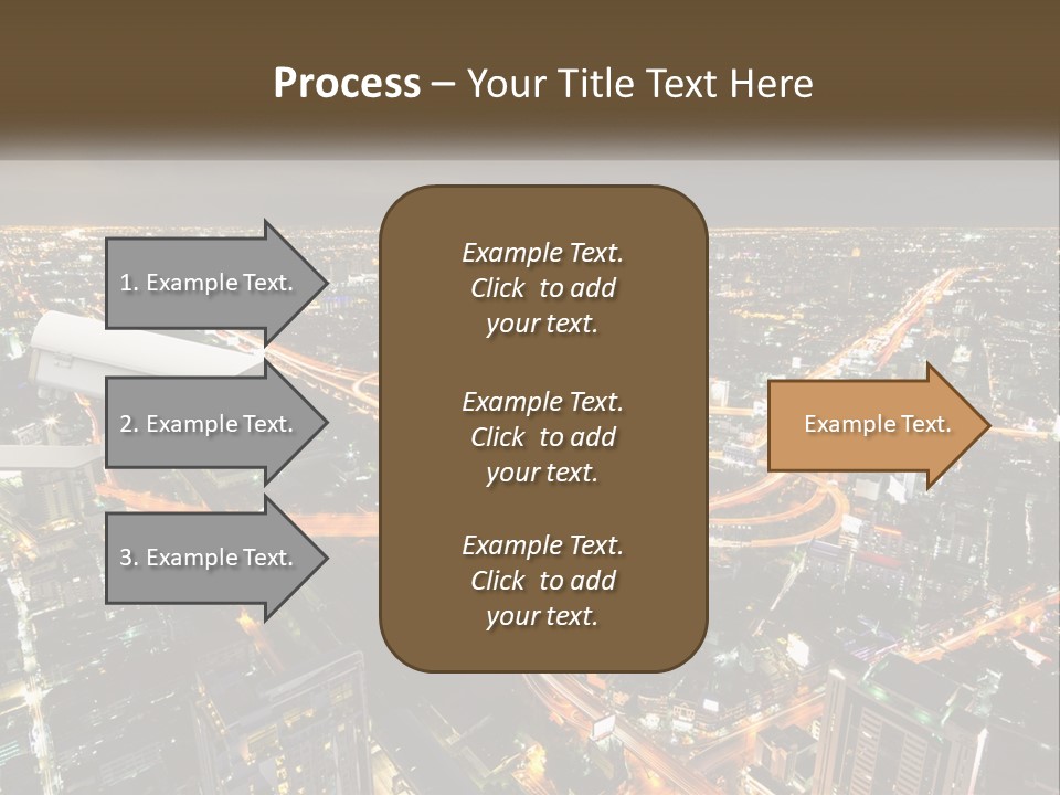 An Aerial View Of A City At Night PowerPoint Template