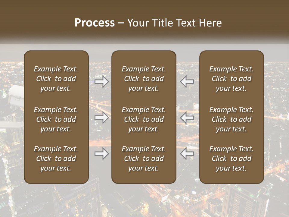 An Aerial View Of A City At Night PowerPoint Template