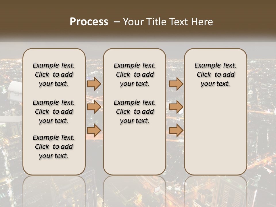 An Aerial View Of A City At Night PowerPoint Template