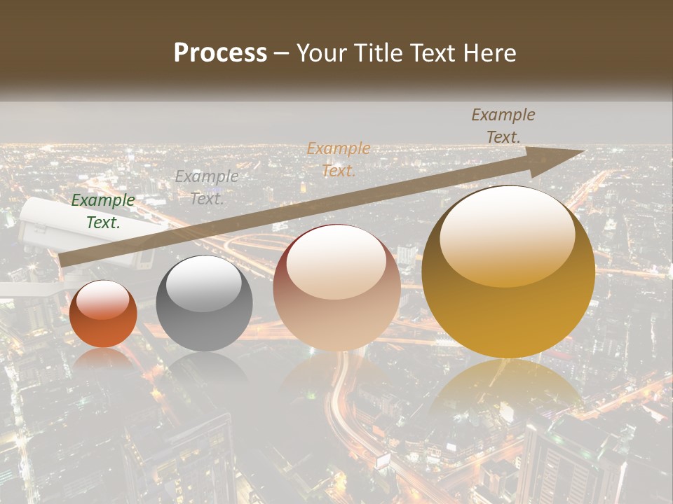 An Aerial View Of A City At Night PowerPoint Template