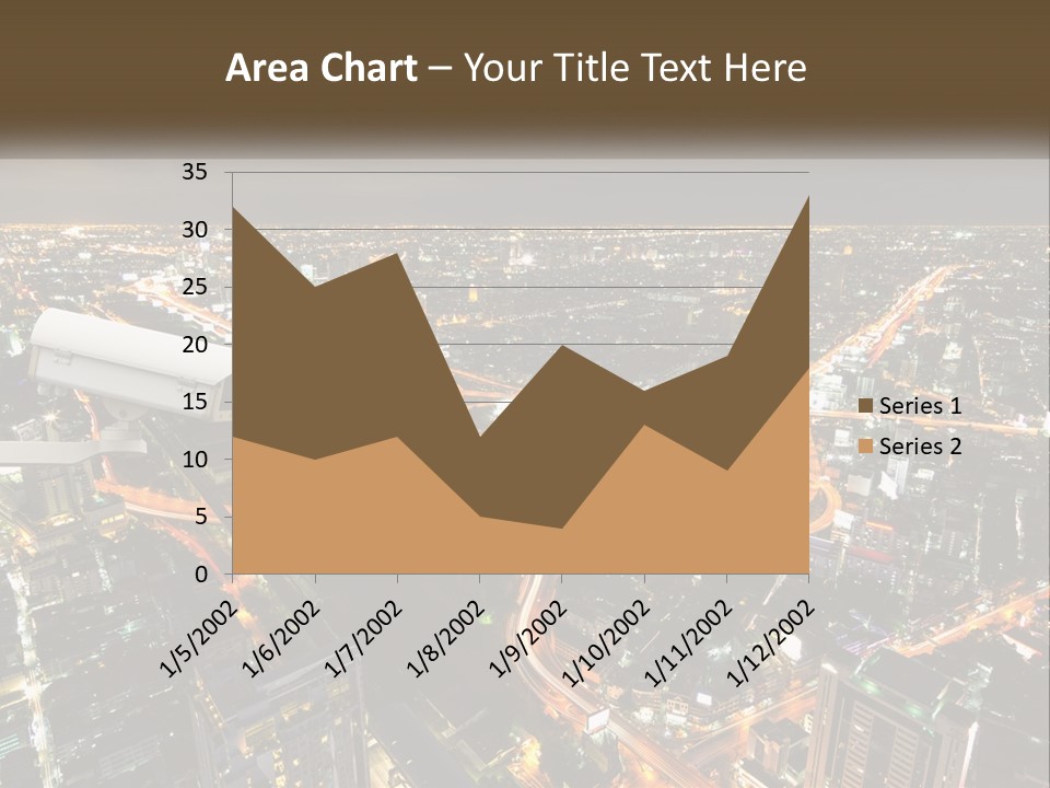 An Aerial View Of A City At Night PowerPoint Template