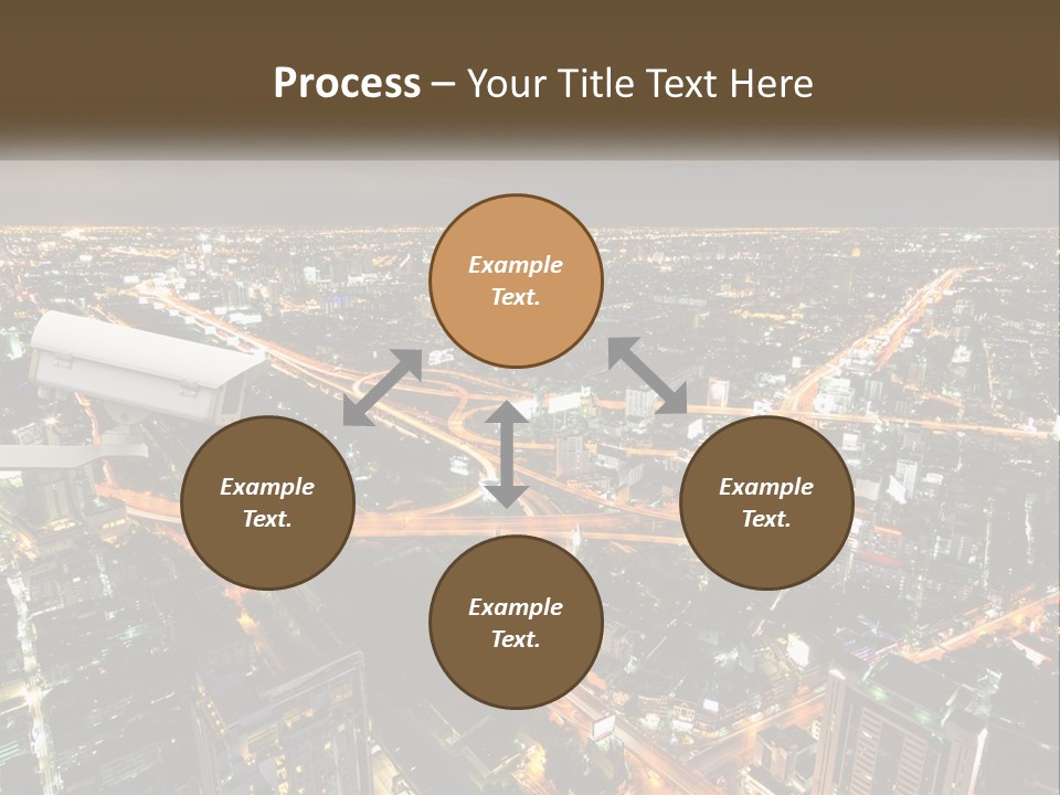 An Aerial View Of A City At Night PowerPoint Template