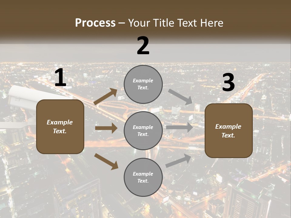 An Aerial View Of A City At Night PowerPoint Template