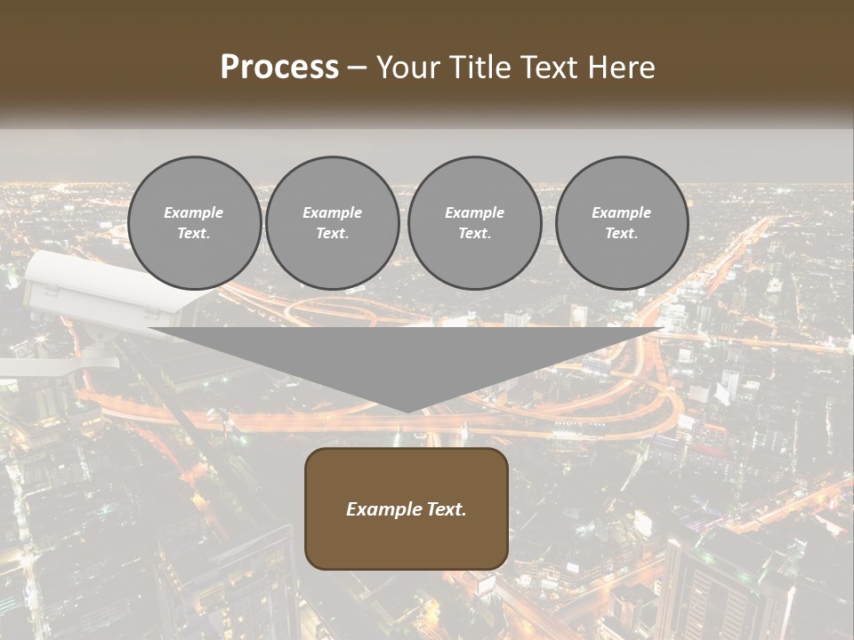 An Aerial View Of A City At Night PowerPoint Template