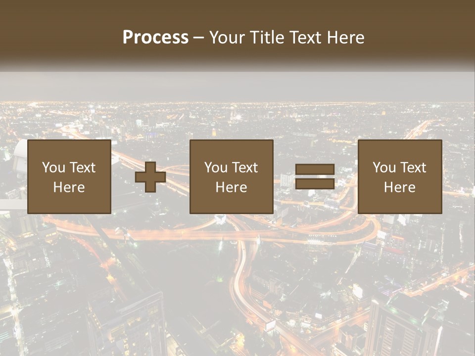 An Aerial View Of A City At Night PowerPoint Template