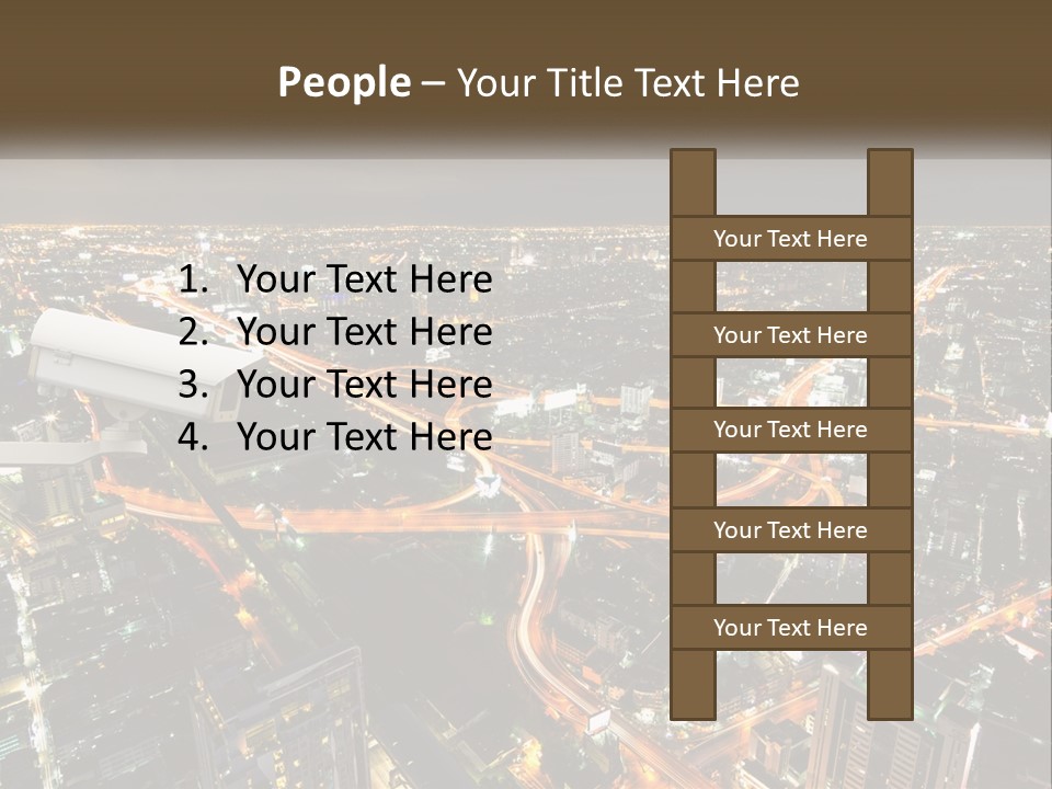 An Aerial View Of A City At Night PowerPoint Template