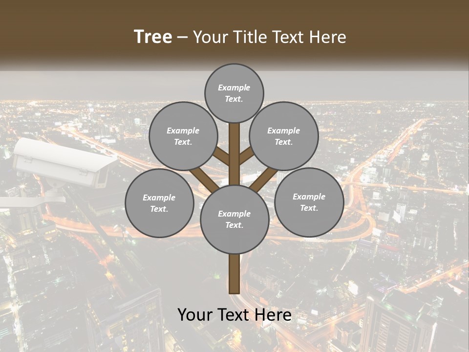 An Aerial View Of A City At Night PowerPoint Template