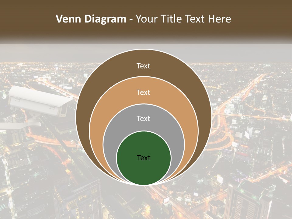 An Aerial View Of A City At Night PowerPoint Template