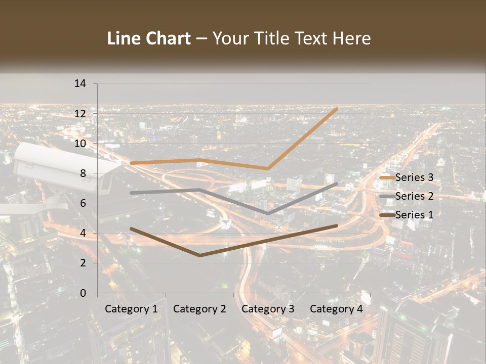 An Aerial View Of A City At Night PowerPoint Template