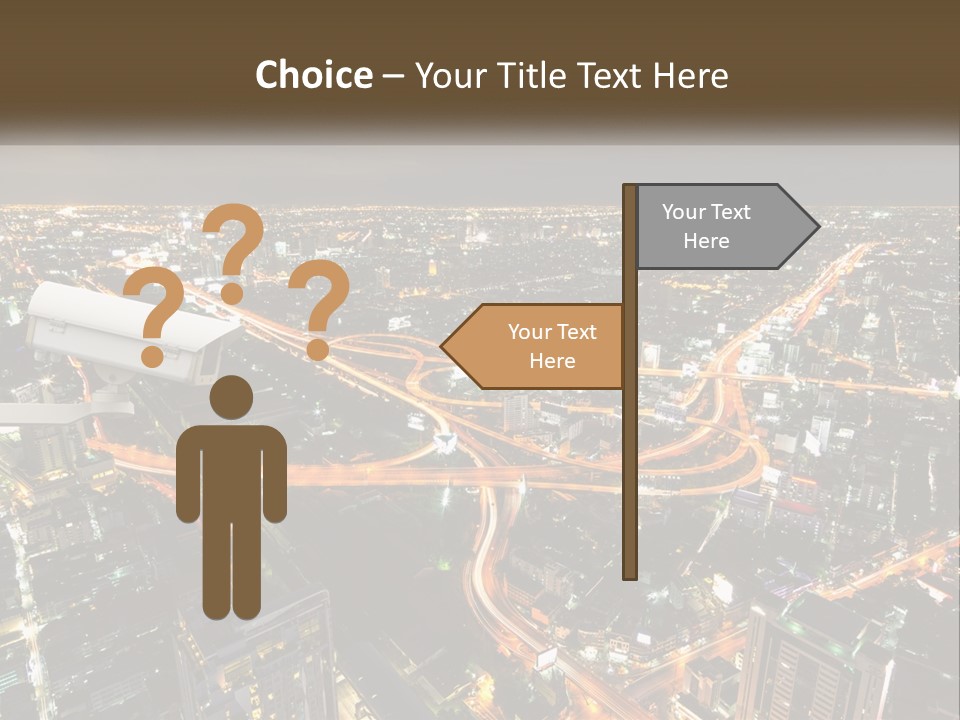An Aerial View Of A City At Night PowerPoint Template
