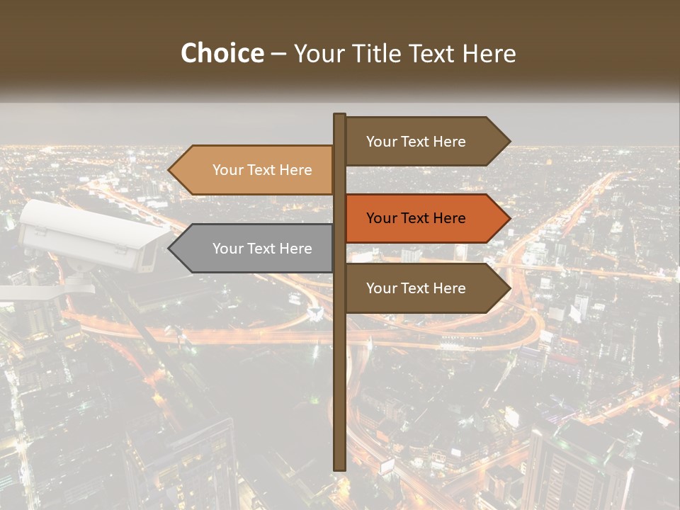 An Aerial View Of A City At Night PowerPoint Template