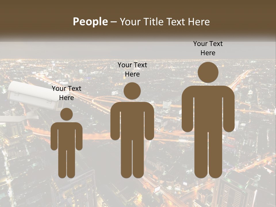 An Aerial View Of A City At Night PowerPoint Template